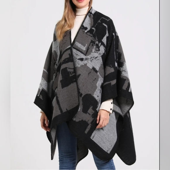 #73 🛑OS CHIC SEXY BEAUTIFUL WRAP SHAWL PONCHO - Picture 1 of 3